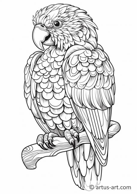 Awesome Parrot Coloring Page